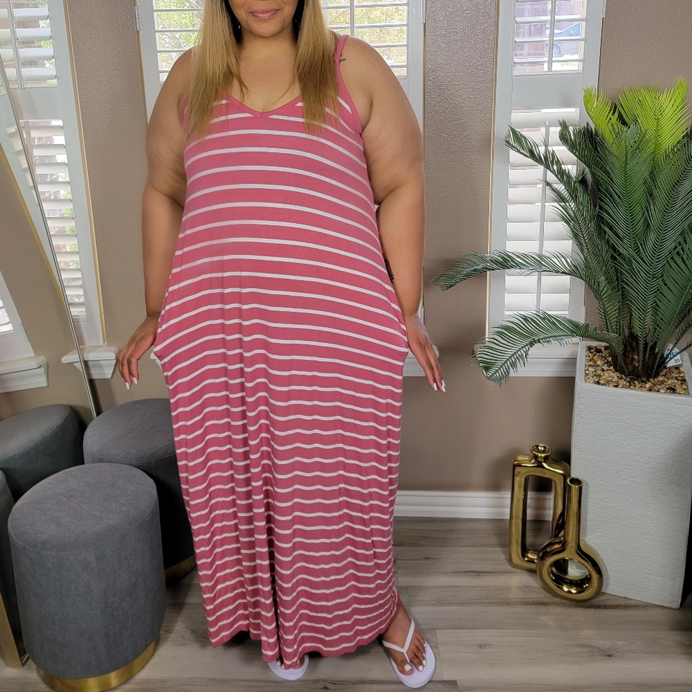 Zenana Striped Maxi Dress